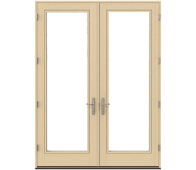 Dayton Pella Lifestyle Series Wood Double Hinged Patio Doors